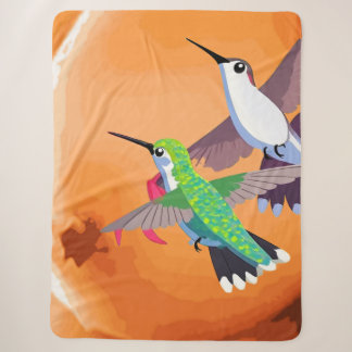 Couverture Sherpa Colibris mignons