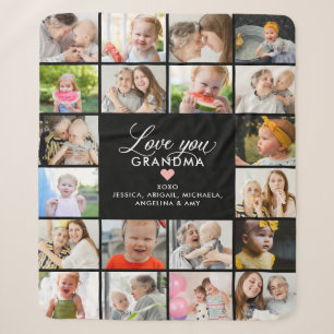 Couverture Sherpa Collage 20-Photo Love You Grandma/Nana/Granny