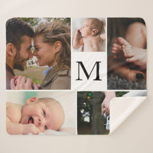 Couverture Sherpa Collage 5 photos personnalisable