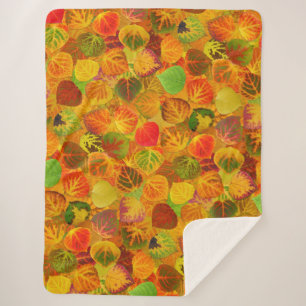 Couverture Sherpa Collage Feuille en peuplier massif transparent 1