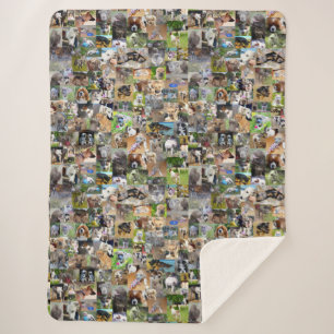 Couverture Sherpa Collage photo de chien,