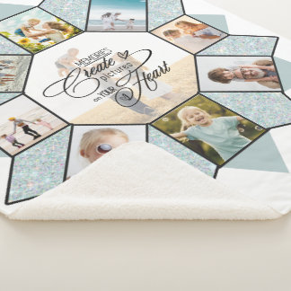 Couverture Sherpa Collage photo de souvenirs Sea Glass ID1016