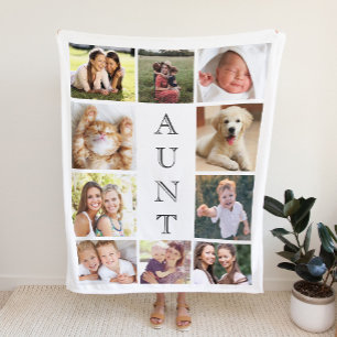 Couverture Sherpa Collage photo de tante
