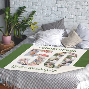 Couverture Sherpa Collage photo en forme 50 pour 50e anniversaire