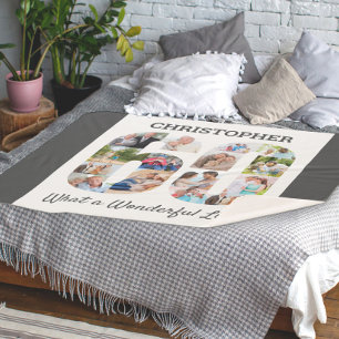 Couverture Sherpa Collage photo en forme de numéro 60 pour 60e anniv