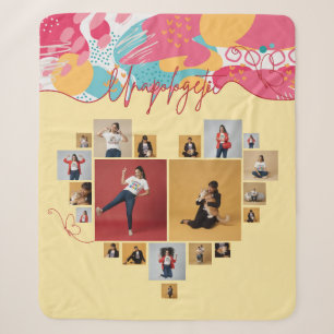 Couverture Sherpa Collage photo féminin personnalisé sans concession