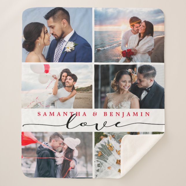 Couverture Sherpa Collage photo Love Script (Devant)