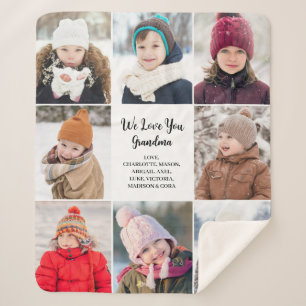 Couverture Sherpa Collage photo moderne Nous vous aimons 8