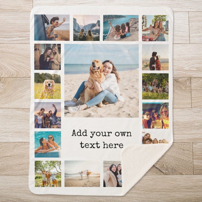 Couverture Sherpa Collage photo moderne simple 17 (Créateur téléchargé)