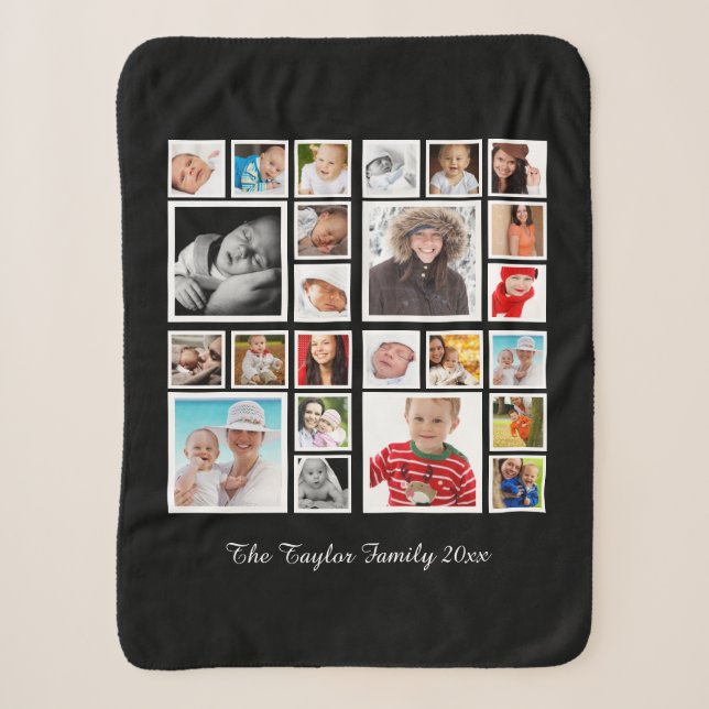 Couverture Sherpa Collage photo personnalisé (Devant)