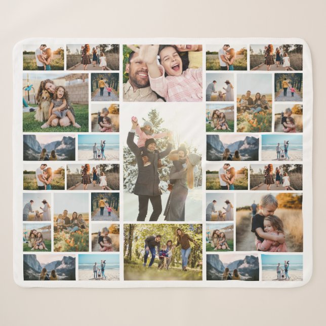 Couverture Sherpa Collage photo personnalisé 35 (Devant (Horizontal))