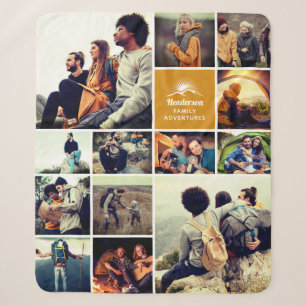 Couverture Sherpa Collage photo personnalisé "Aventures en famille"