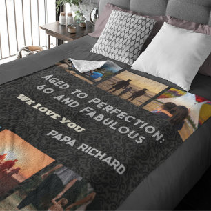 Couverture Sherpa Collage photo personnalisé Cadeaux d'anniversaire 