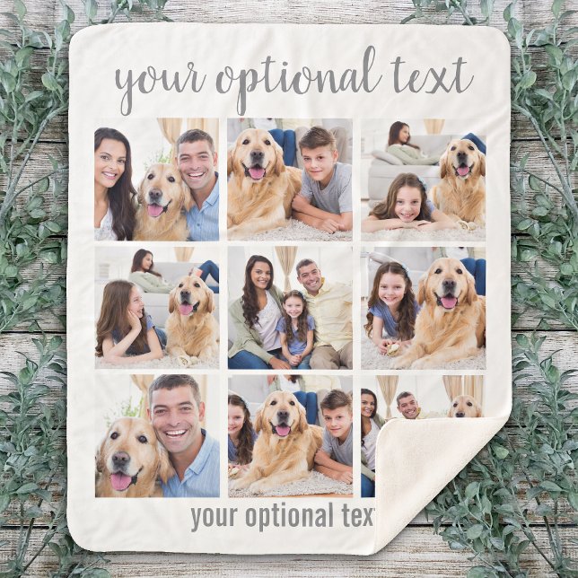 Couverture Sherpa Collage photo personnalisé moderne 9 (Créateur téléchargé)