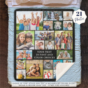 Couverture Sherpa Collage photo simple 21 Couleur personnalisée
