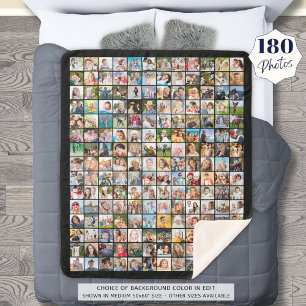 Couverture Sherpa Collage photo simple de 180 Carrés personnalisé