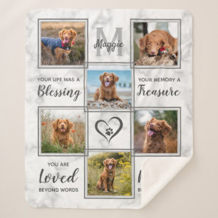 Couverture Sherpa Collage photo unique Pet Memorial