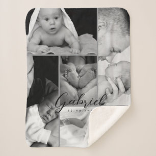 Couverture Sherpa Collecte photo de bébé personnalisée