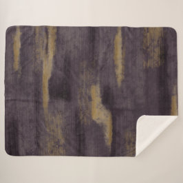 Couverture Sherpa Colles douces Abstraites Plum profond & Or