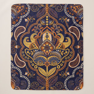 Couverture Sherpa Coloré ethnique tribale sans couture motif