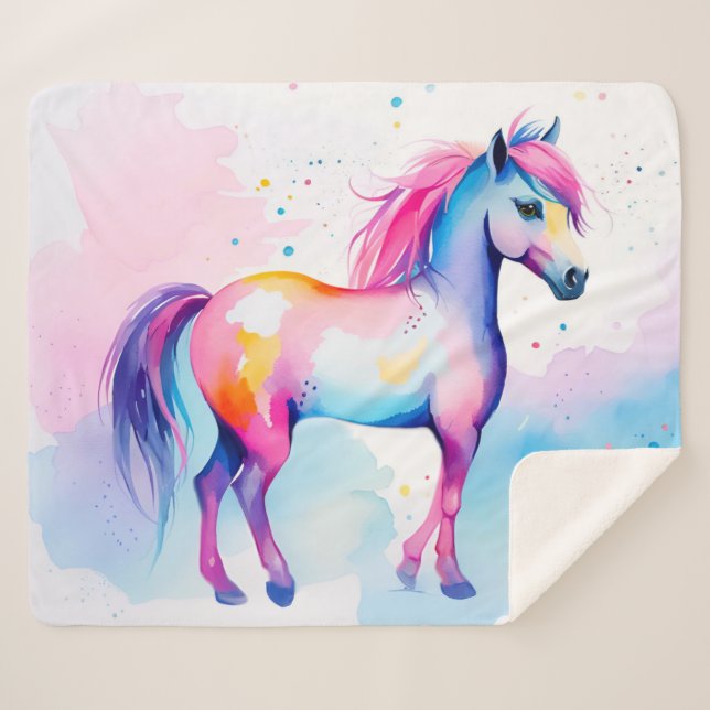 Couverture Sherpa Coloré Pony 2 (Devant (Horizontal))