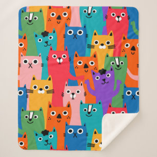 Couverture Sherpa Colorful cats