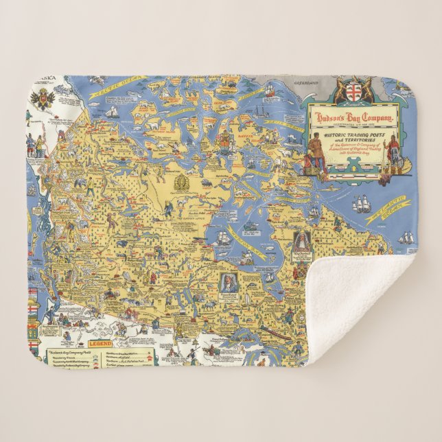 Couverture Sherpa Compagnie de baie de Hudson - carte du Canada (Devant (Horizontal))