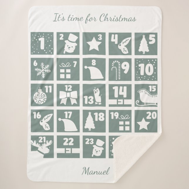 Couverture Sherpa Compte à rebours de Noël Calendrier de l'Avent (Devant)