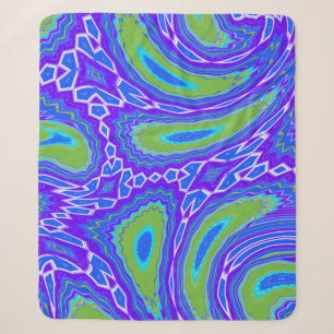Couverture Sherpa Conception abstraite de paon liquide