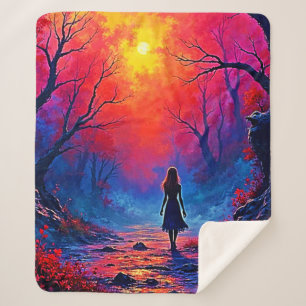 Couverture Sherpa Conception de la solitude de la fille de la forêt