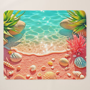 Couverture Sherpa Conception des coquilles de plage baisées au solei