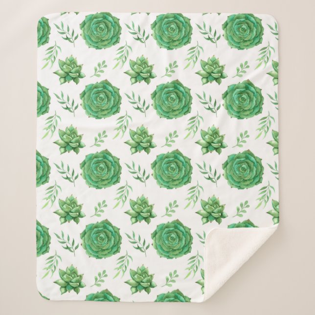 Couverture Sherpa Conception Motif de verdure (Devant)