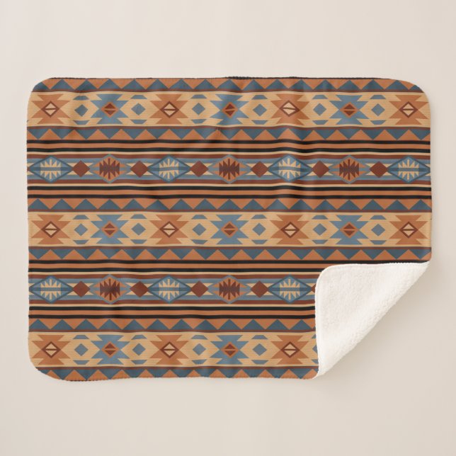 Couverture Sherpa Conception sud-ouest Adobe Grey Brown Tribal Motif (Devant (Horizontal))
