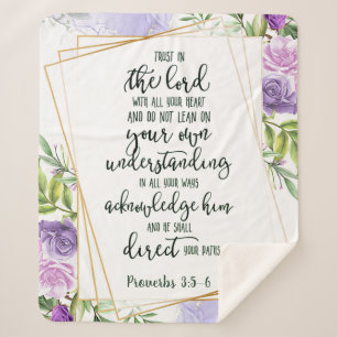 Couverture Sherpa Confiance dans le Seigneur floral