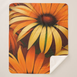 Couverture Sherpa Confleurs royaux orange