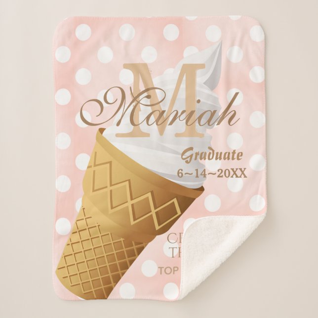 Couverture Sherpa Conne de crème glacée à la vanille souple (Devant)