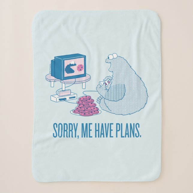 Couverture Sherpa Cookie Monster | Désolé, J'Ai Des Plans (Devant)