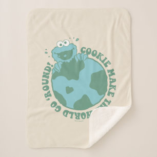 Couverture Sherpa Cookie Monster   Les cookies font tourner le monde