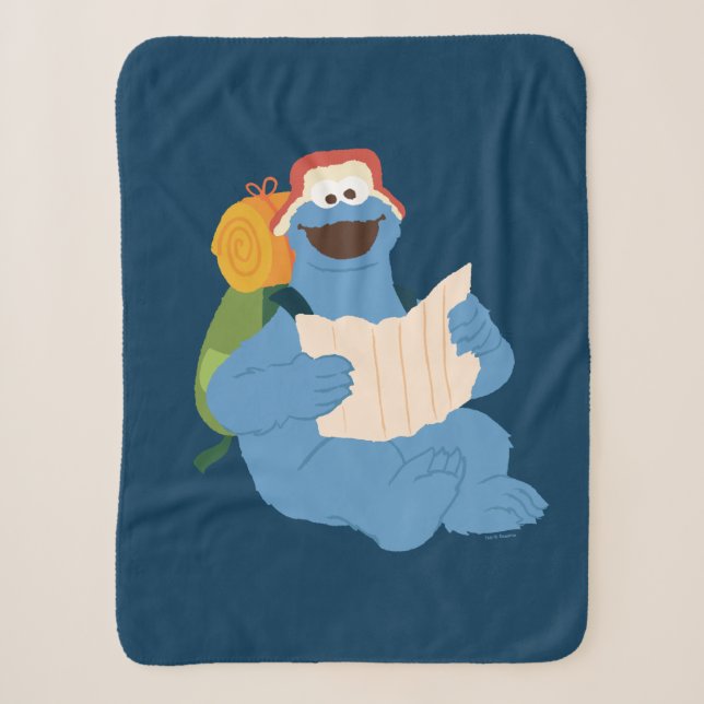 Couverture Sherpa Cookies Monster Lire Une Carte (Devant)