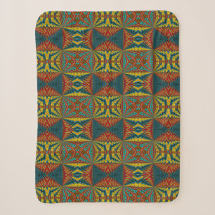Couverture Sherpa Cool bleu rouge jaune rétro géométrique ethnique T