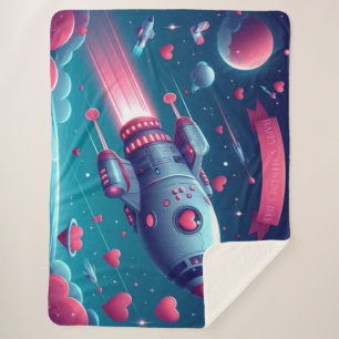 Couverture Sherpa Cool/futuriste la Saint Valentin
