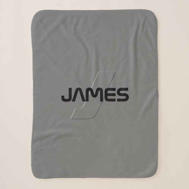 Couverture Sherpa Cool personnalisable Nom et monogramme Vêtements (Devant)