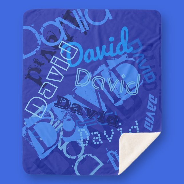 Couverture Sherpa Cool Tout nom Collage (Créateur téléchargé)