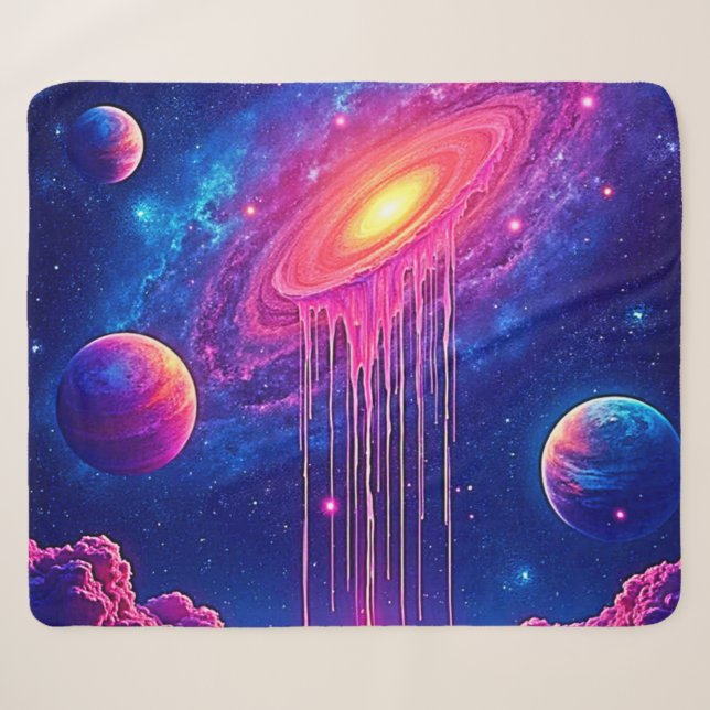 Couverture Sherpa Cosmic Drip: Galaxy's Sweet Essence (Devant (Horizontal))