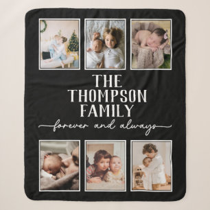 Couverture Sherpa Cosy Black Personnalisé Photo Collage Sherp