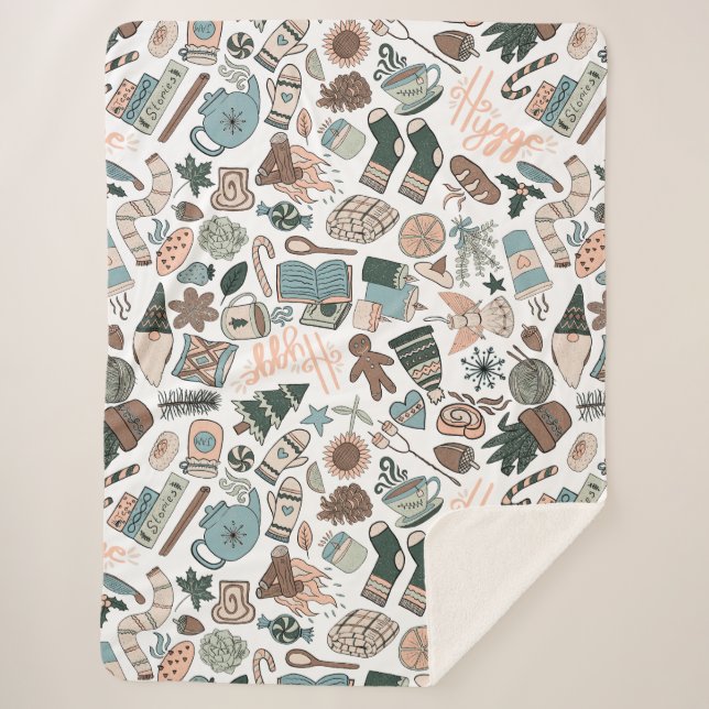 Couverture Sherpa Cosy Hygge Motif sans couture Sherpa Blanket (Devant)