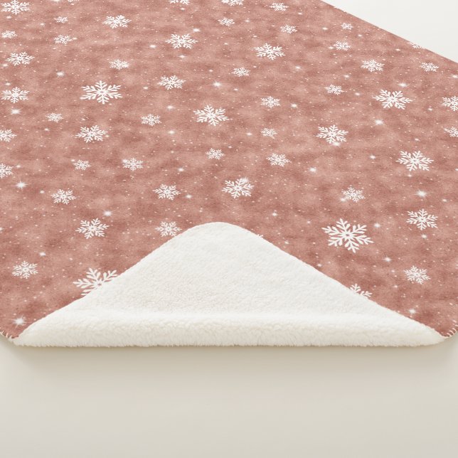 Couverture Sherpa Cosy Rose Gold Parties scintillant Étoiles Snowfla (3/4)