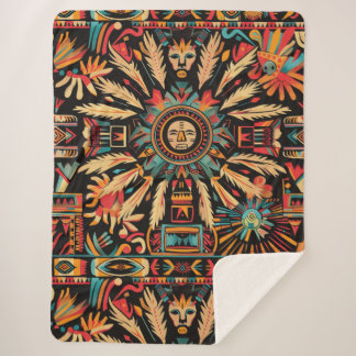 Couverture Sherpa Cosy Turquoise "Aztec Dream" Plush Sherpa Blanket