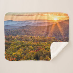Couverture Sherpa Coucher de soleil automnal depuis Beacon Heights