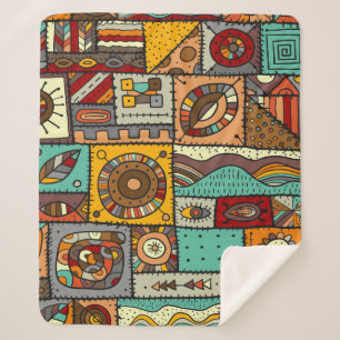 Couverture Sherpa Coudre des morceaux de tissu dans un style patchwo